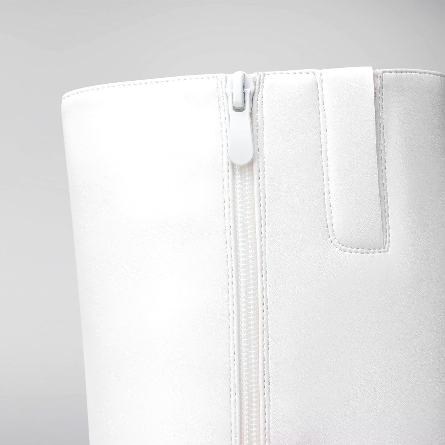 image:imageDREAM PAIRS Chunky Heel Knee High Faux Leather BootsWhite