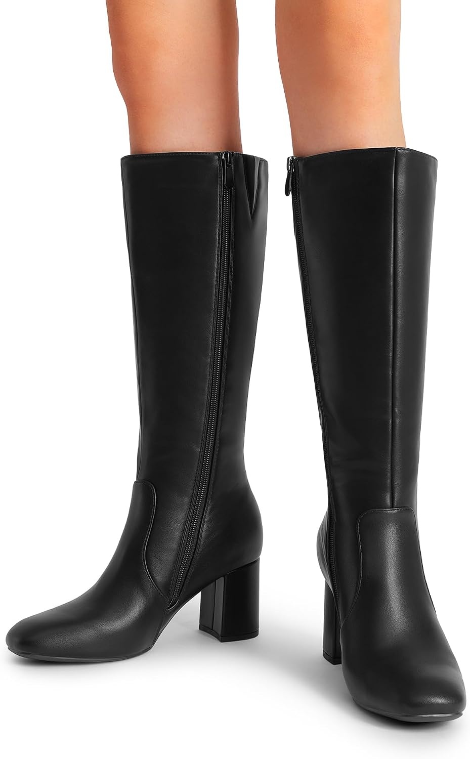 image:imageDREAM PAIRS Womens Gogo Boots Square Toe Knee High BootsBlack