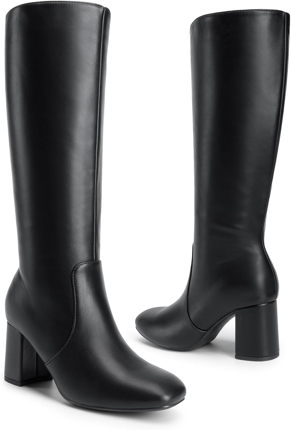 image:imageDREAM PAIRS Womens Gogo Boots Square Toe Knee High BootsBlack