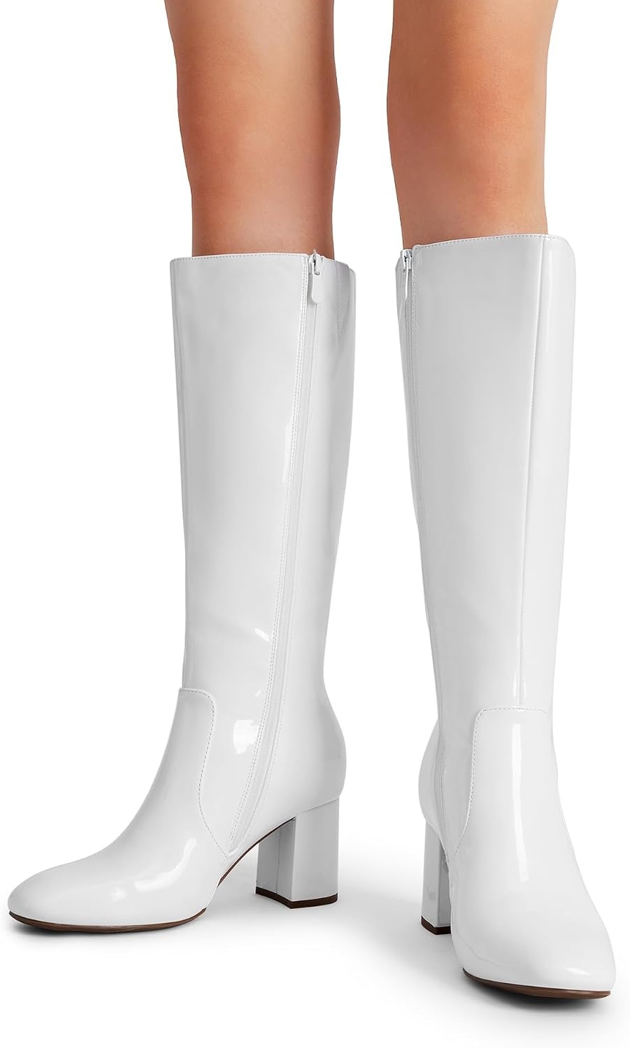 image:imageDREAM PAIRS Womens Gogo Boots Square Toe Knee High BootsWhite