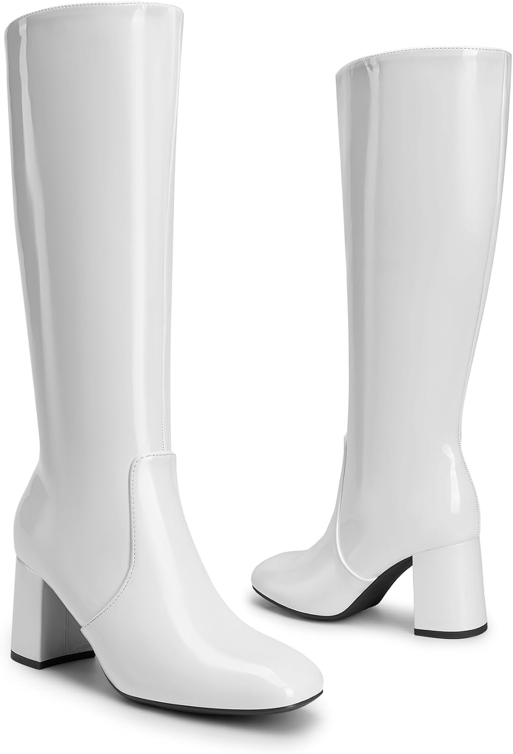 image:imageDREAM PAIRS Womens Gogo Boots Square Toe Knee High BootsWhite