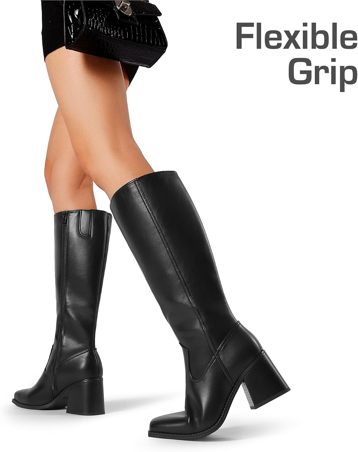 image:imageDREAM PAIRS Womens Knee High Block Heel Tall BootsBlack