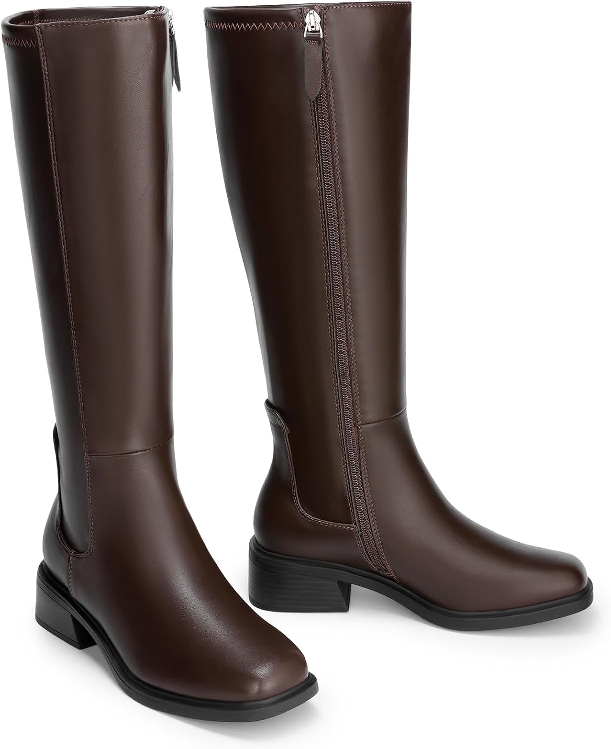 image:imageDREAM PAIRS Womens Knee High Riding Tall BootsDark Brown