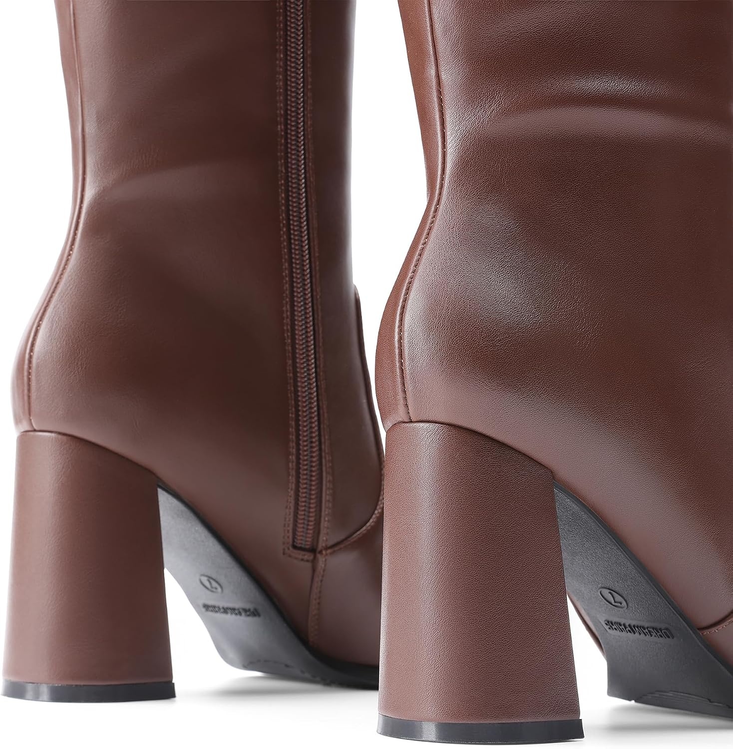 image:imageDREAM PAIRS Womens Knee High Square Toe Heel BootsBrown
