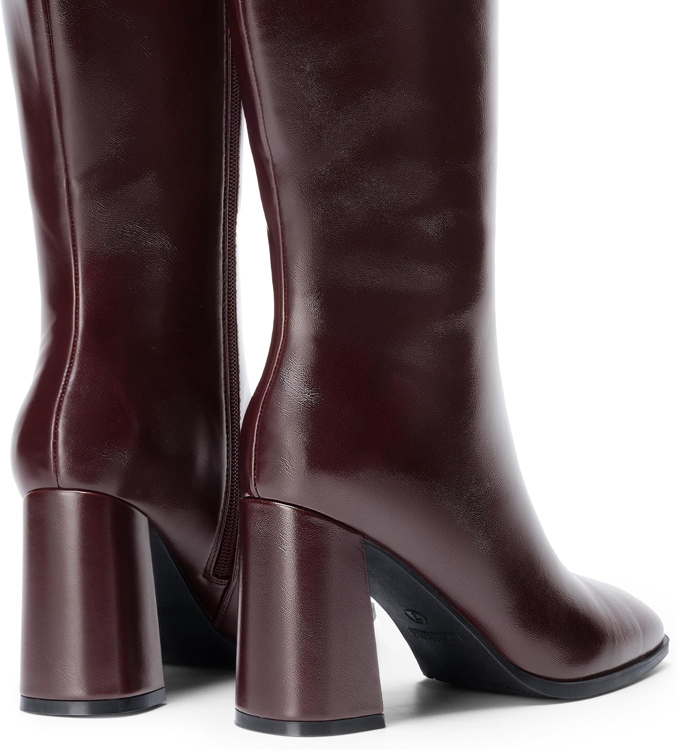 image:imageDREAM PAIRS Womens Knee High Square Toe Heel BootsBurgundy