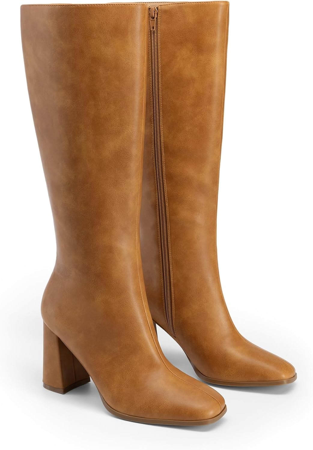 image:imageDREAM PAIRS Womens Knee High Square Toe Heel BootsYellow