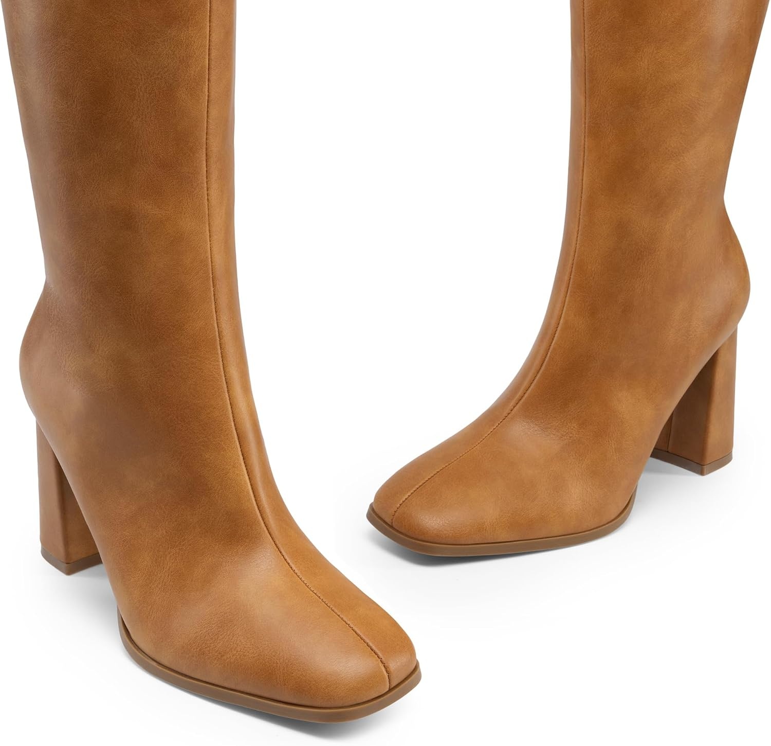 image:imageDREAM PAIRS Womens Knee High Square Toe Heel BootsYellow