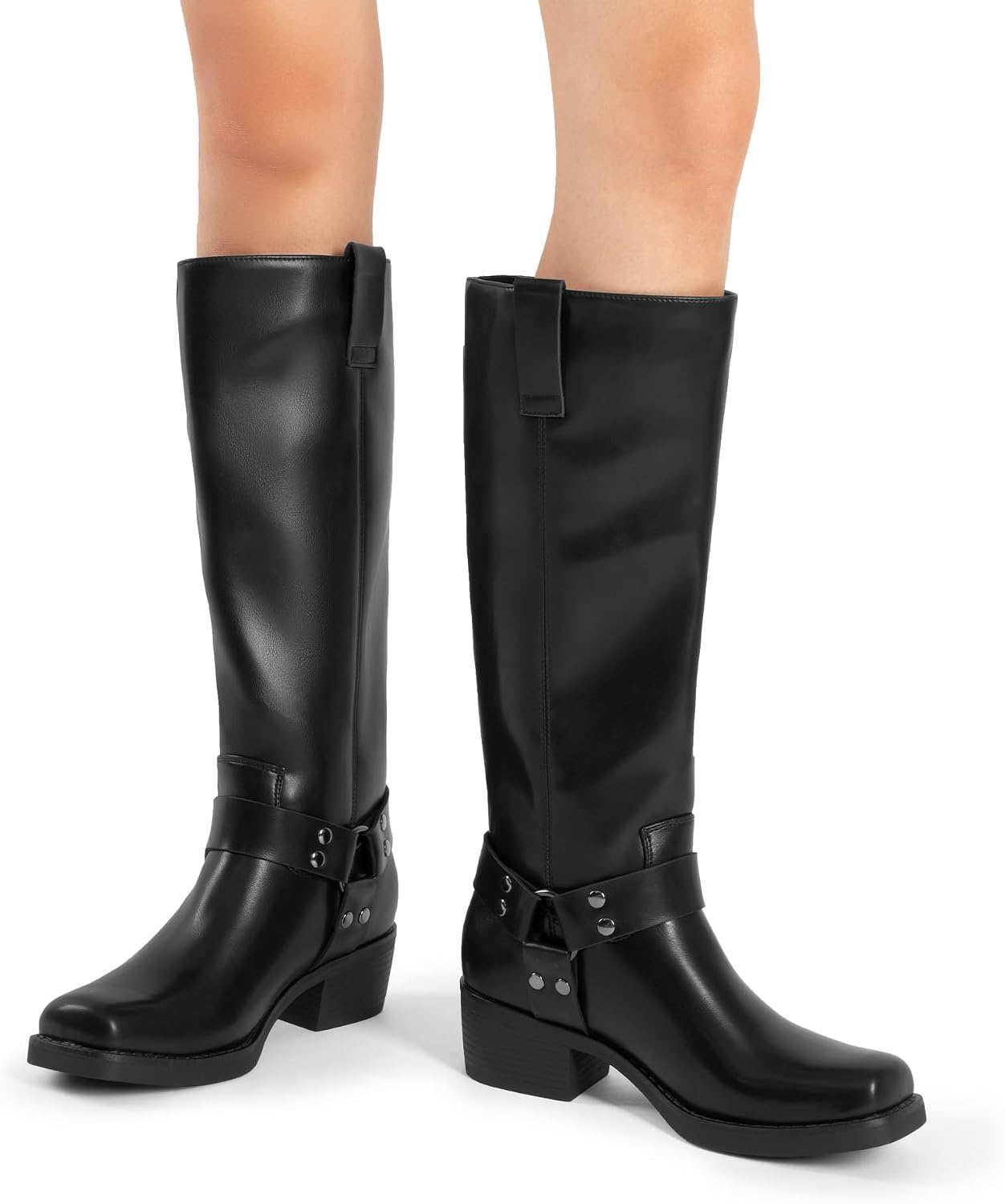 image:imageDREAM PAIRS Womens Motorcycle Knee High BootsBlack