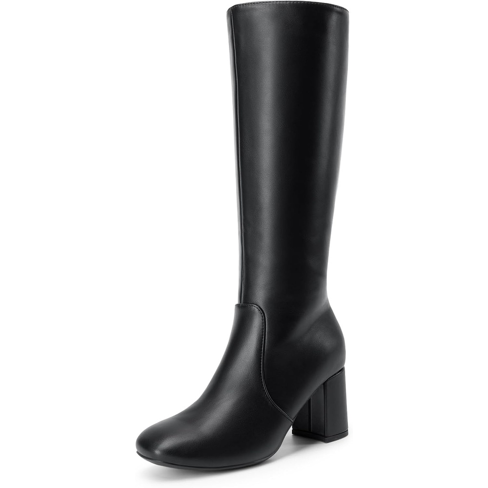 image:imageDREAM PAIRS Womens Gogo Boots Square Toe Knee High BootsBlack