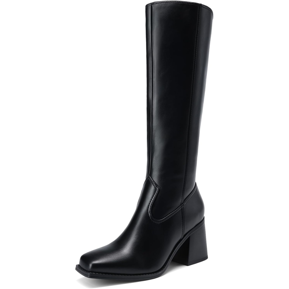 image:imageDREAM PAIRS Womens Knee High Block Heel Tall BootsBlack