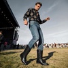 Bruno Marc Cowboy Boots for Men, Slip on Western Boots with Chic Embroidered Durable Short Retro Country Square Toe Boot(All Black)
