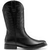 Bruno Marc Cowboy Boots for Men, Slip on Western Boots with Chic Embroidered Durable Short Retro Country Square Toe Boot(All Black)