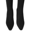 DREAM PAIRS Chunky Heel Knee High Faux Leather Boots(Black-suede)