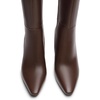 DREAM PAIRS Chunky Heel Knee High Faux Leather Boots(Brown-pu)