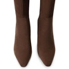 DREAM PAIRS Chunky Heel Knee High Faux Leather Boots(Brown-suede)