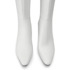 DREAM PAIRS Chunky Heel Knee High Faux Leather Boots(White)