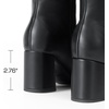 DREAM PAIRS Women’s Gogo Boots Square Toe Knee High Boots(Black)