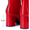 DREAM PAIRS Women’s Gogo Boots Square Toe Knee High Boots(Red)