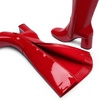 DREAM PAIRS Women’s Gogo Boots Square Toe Knee High Boots(Red)