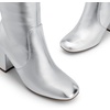 DREAM PAIRS Women’s Gogo Boots Square Toe Knee High Boots(Silver)