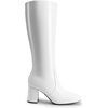 DREAM PAIRS Women’s Gogo Boots Square Toe Knee High Boots(White)