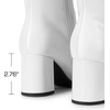 DREAM PAIRS Women’s Gogo Boots Square Toe Knee High Boots(White)