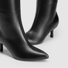 DREAM PAIRS Women’s Kitten Heel Knee High Boots(Black-pu)