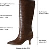 DREAM PAIRS Women’s Kitten Heel Knee High Boots(Brown-croco)