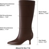 DREAM PAIRS Women’s Kitten Heel Knee High Boots(Brown-pu)