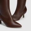 DREAM PAIRS Women’s Kitten Heel Knee High Boots(Brown-pu)