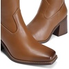 DREAM PAIRS Women’s Knee High Block Heel Tall Boots(Brown)