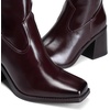 DREAM PAIRS Women’s Knee High Block Heel Tall Boots(Burgundy)