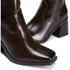DREAM PAIRS Women’s Knee High Block Heel Tall Boots(Dark Brown)