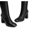 DREAM PAIRS Women’s Knee High Square Toe Heel Boots(Black-pu)