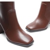 DREAM PAIRS Women’s Knee High Square Toe Heel Boots(Brown)