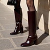 DREAM PAIRS Women’s Knee High Square Toe Heel Boots(Burgundy)