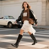 DREAM PAIRS Women’s Motorcycle Knee High Boots(Black/Brown)
