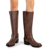 DREAM PAIRS Women’s Motorcycle Knee High Boots(Tan)