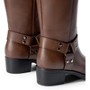 DREAM PAIRS Women’s Motorcycle Knee High Boots(Tan)