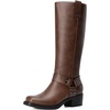 DREAM PAIRS Women’s Motorcycle Knee High Boots(Tan)