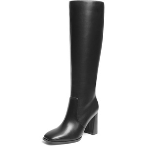 DREAM PAIRS Women’s Knee High Square Toe Heel Boots(Black)