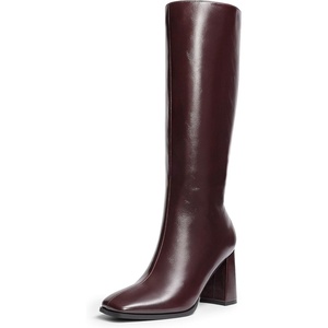 DREAM PAIRS Women’s Knee High Square Toe Heel Boots(Burgundy)