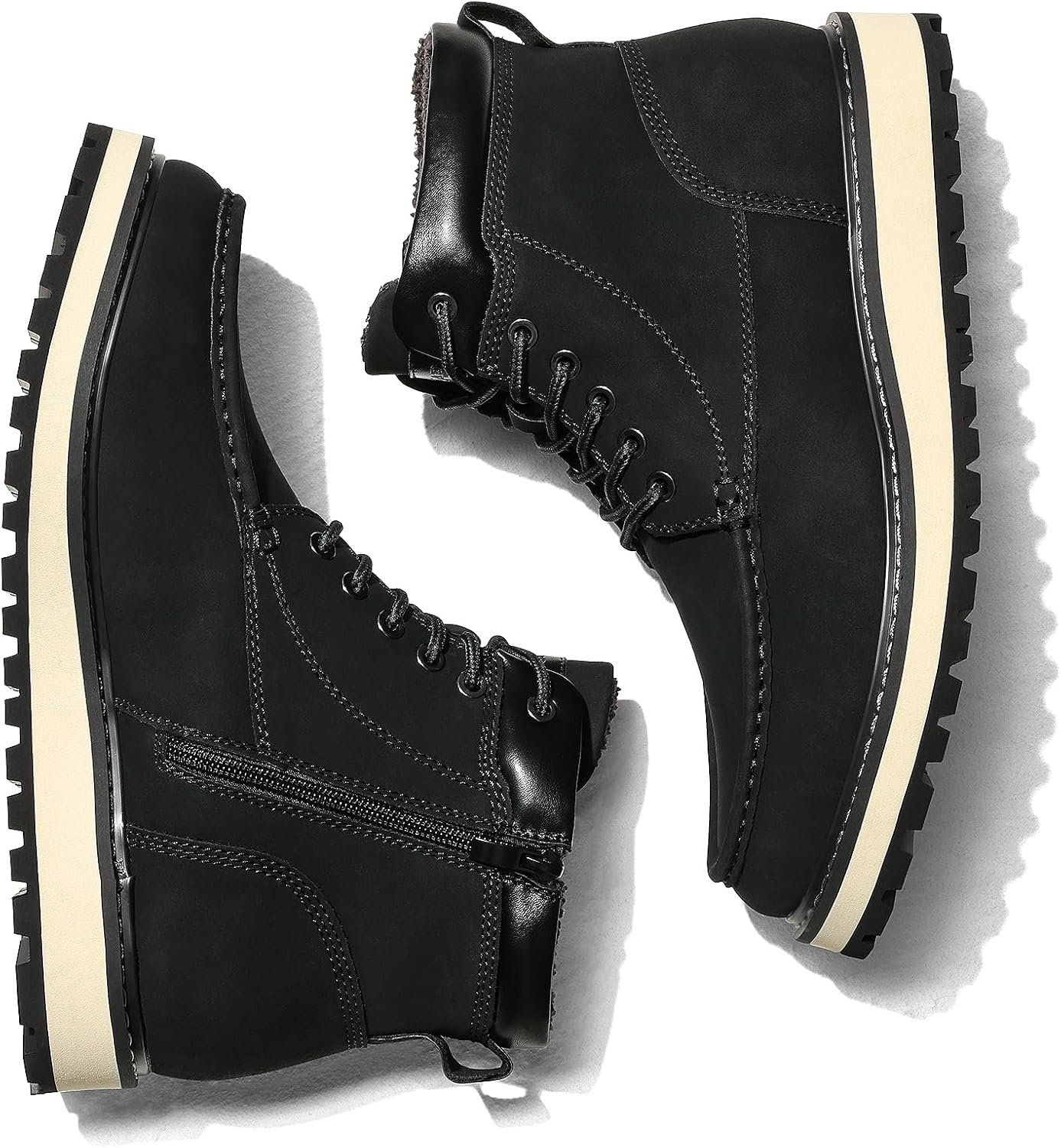 image:imageBruno Marc Mens Moc Toe Boot Fashion Comfort Casual Fur Lined Winter Wedge Boots Black Size 85 SBCH2302M