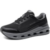 Bruno Marc Men’s Cushionix Stride Comfort Mesh Sneakers(Black/Grey)